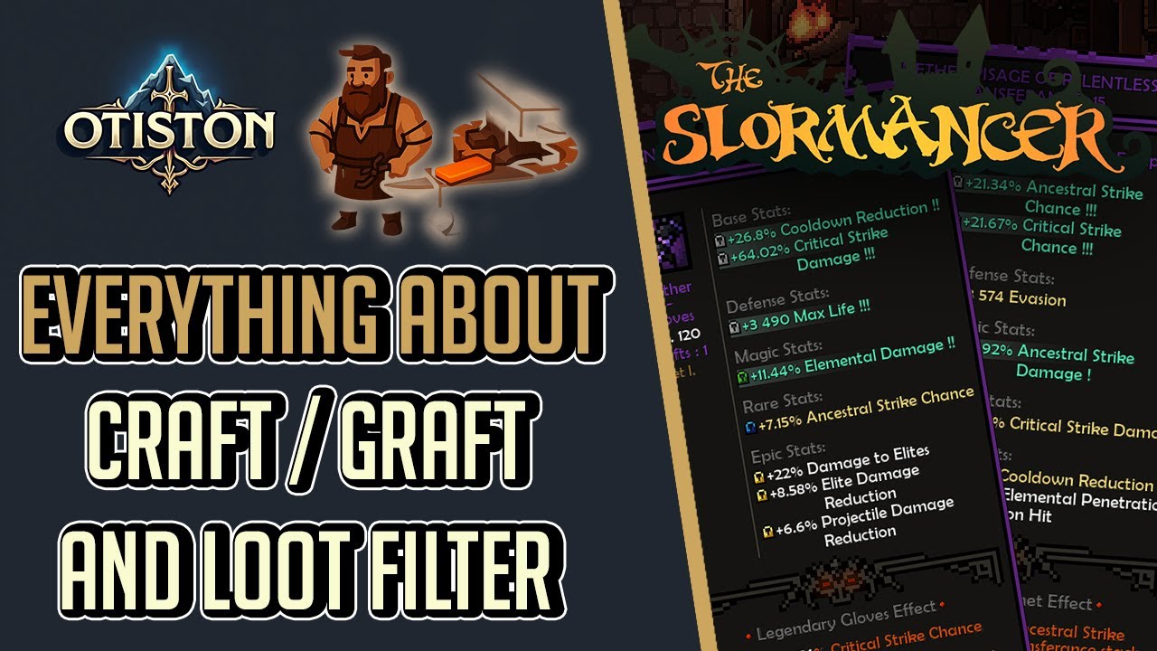 How to set up your lootfilter and craft your gear in slormancer.