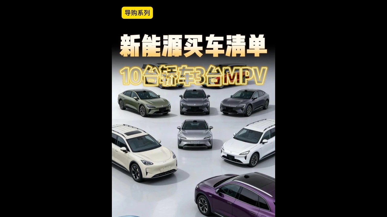 新能源汽车选买清单，10台轿车3台MPV! #尹哥普及新能源  #买车  #带你懂车  #吉利星愿  #model3