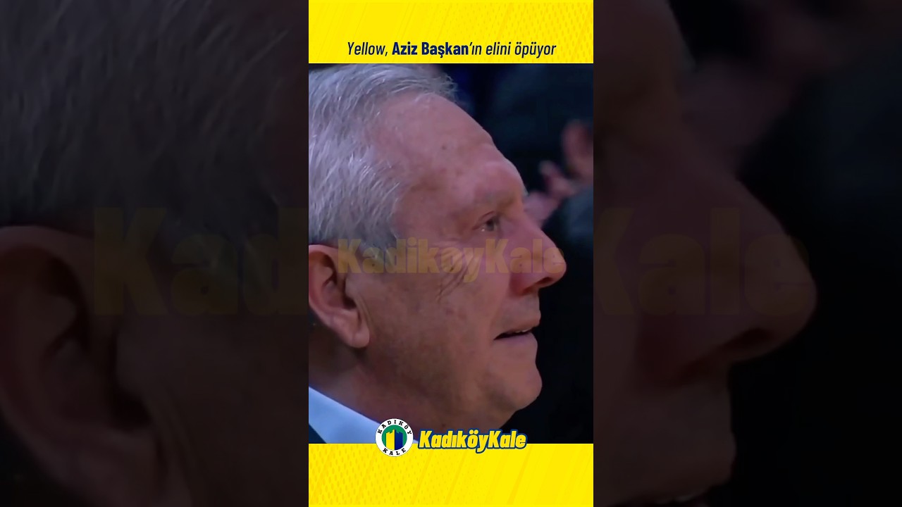 Yellow Aziz Yıldırım elini öpüyor Fenerbahçe Beko maçı Ali Koç başkanlar beraber izliyor ağlıyor sad