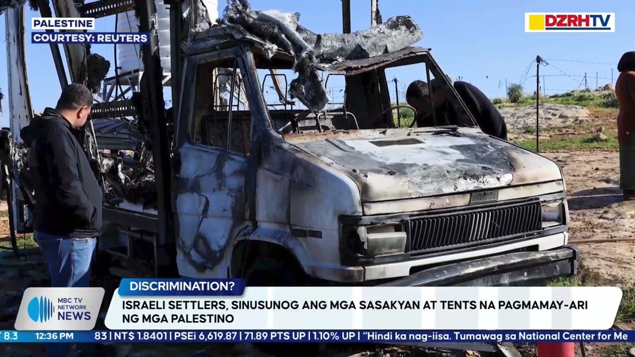 ISRAELI SETTLERS, SINUSUNOG ANG MGA SASAKYAN AT TENTS NA PAGMAMAY-ARI NG MGA PALESTINO