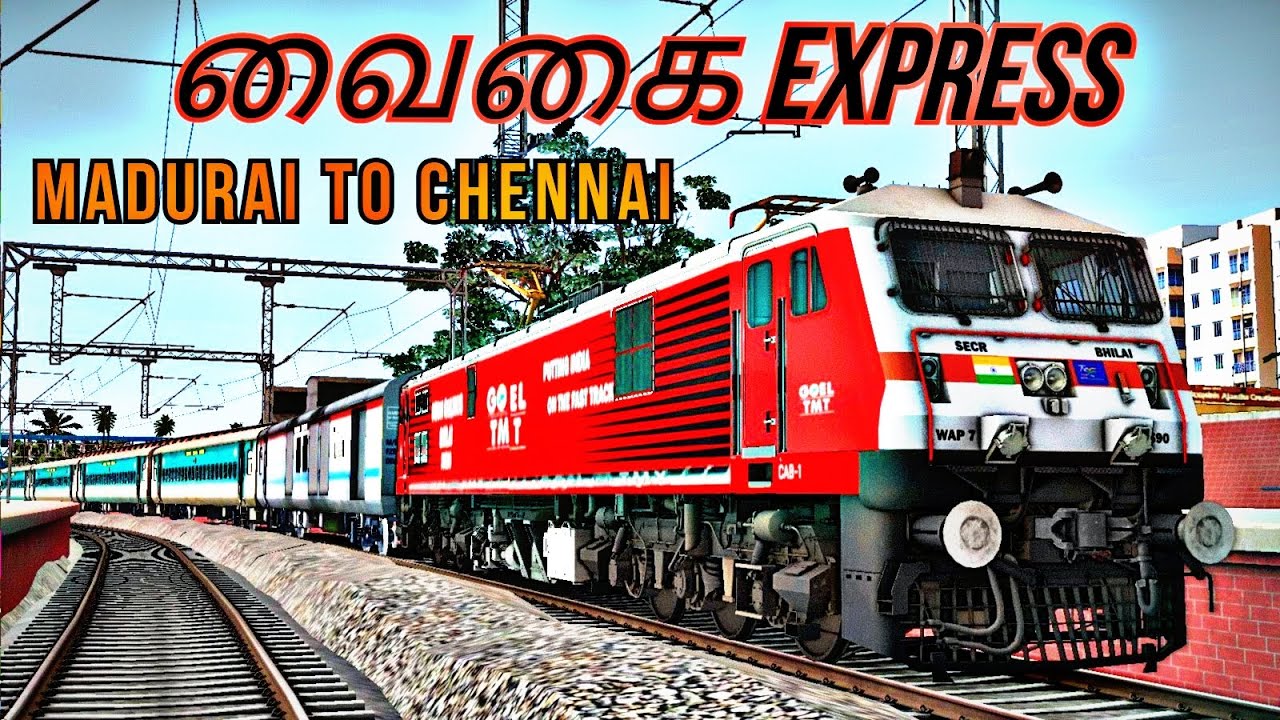 Madurai to Chennai on board 12636/Vaigai express in Indian Train Simulator 2022 [PC]