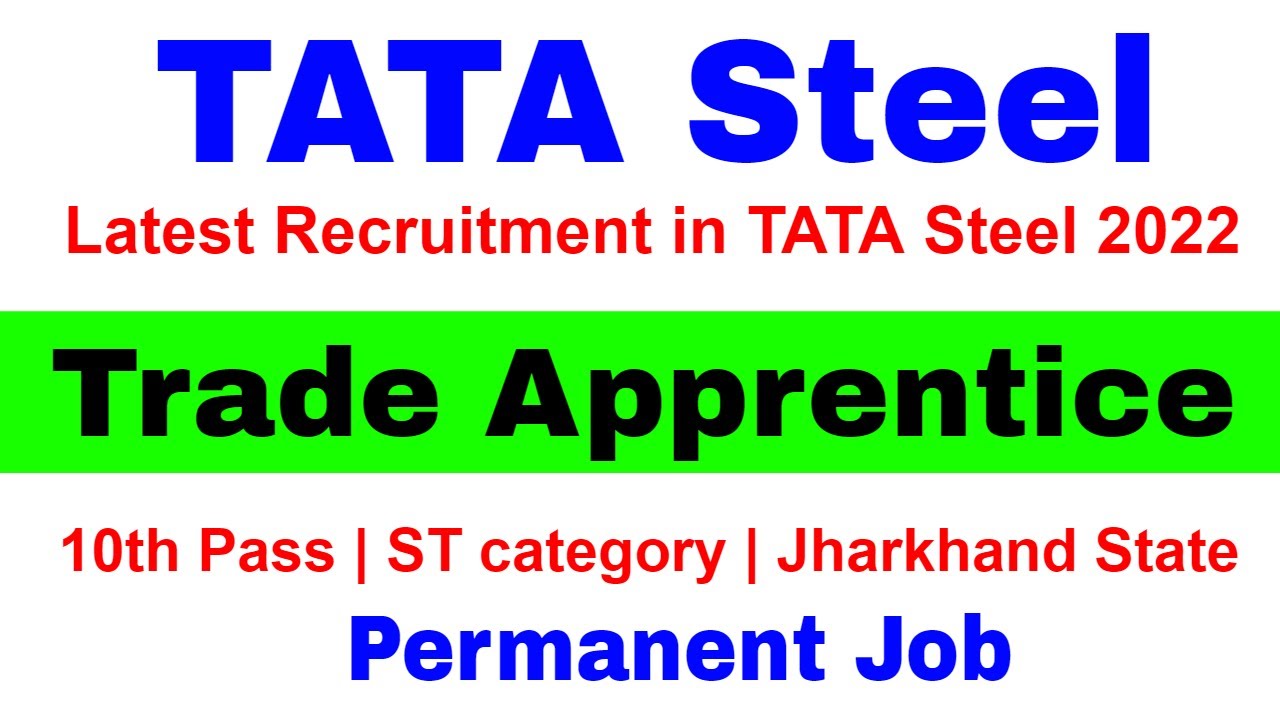TATA Steel Trade Apprentice Exam 2022 | TATA Steel Recruitment 2022 10th Pass | Latest Jobs Update