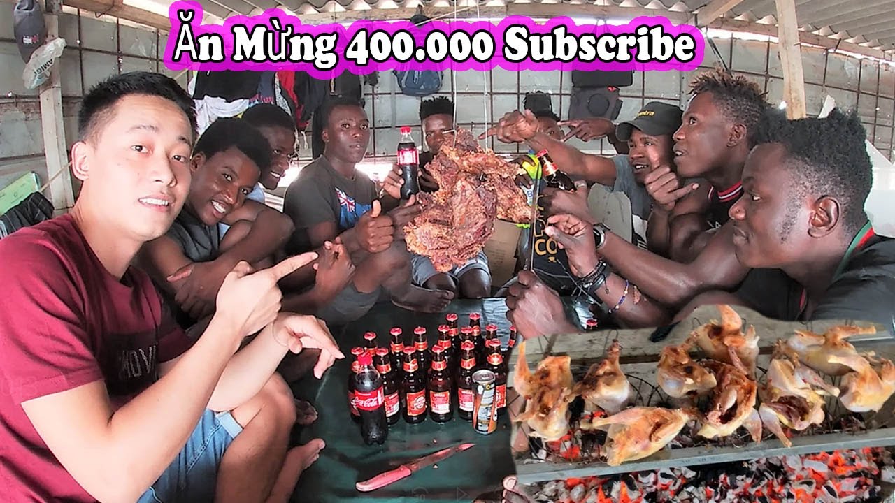 Quanglinhvlogs || Cùng Team Châu Phi Ăn Mừng 400.000 Subscribe ( Celebrate 400.000 Subscribe )