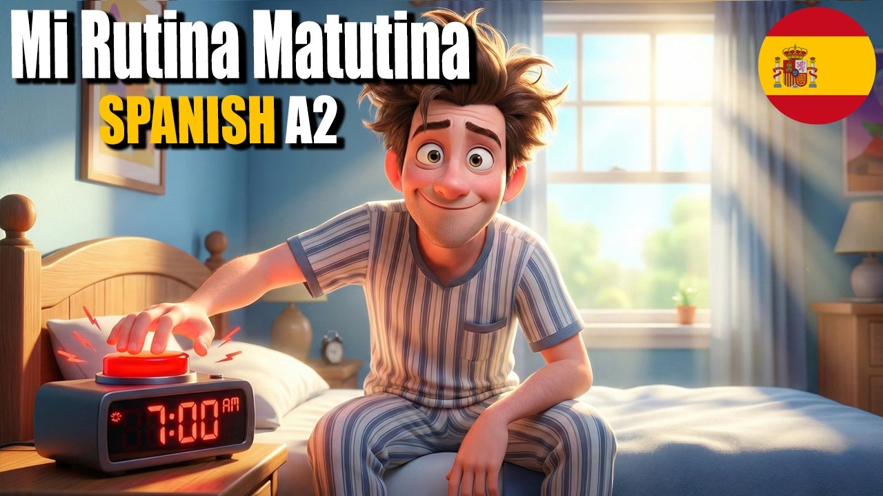 👉 Learn Spanish with a Daily Routine | Listening Practice for Beginners (A2) ☕