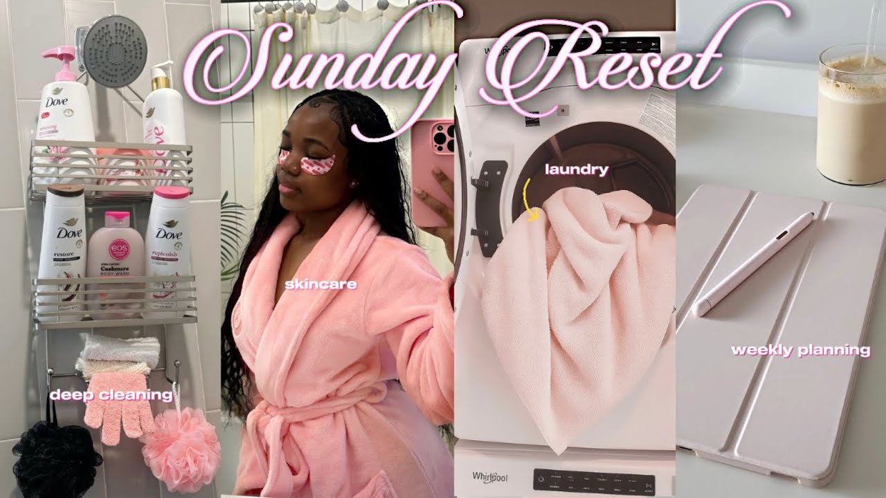 SUNDAY RESET ROUTINE 🫧🎀| HUGE deep clean + self care + prepping for the week