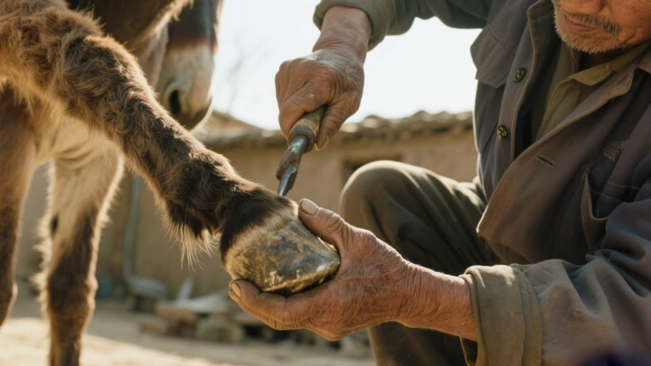 The horse's hoof was broken, so the trainer made a 