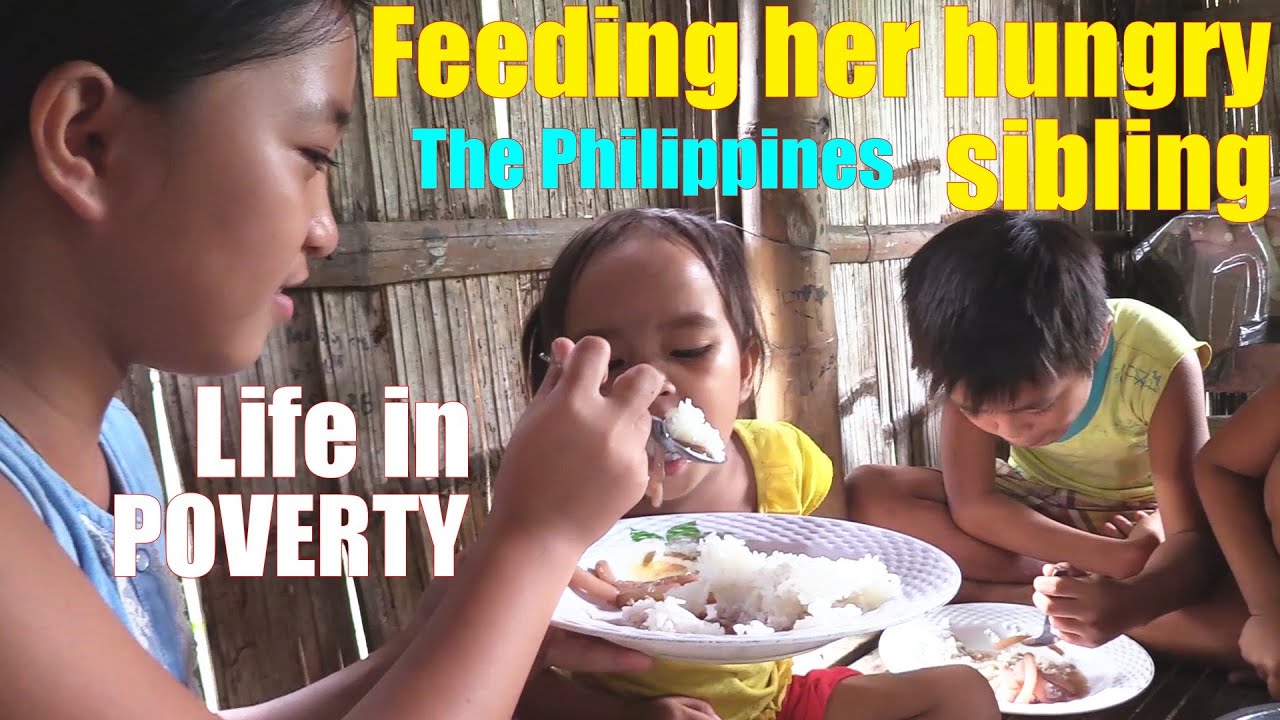 These Poor Filipino Children Want to Eat Delicious Food. Travel to Philippines. Living in Poverty