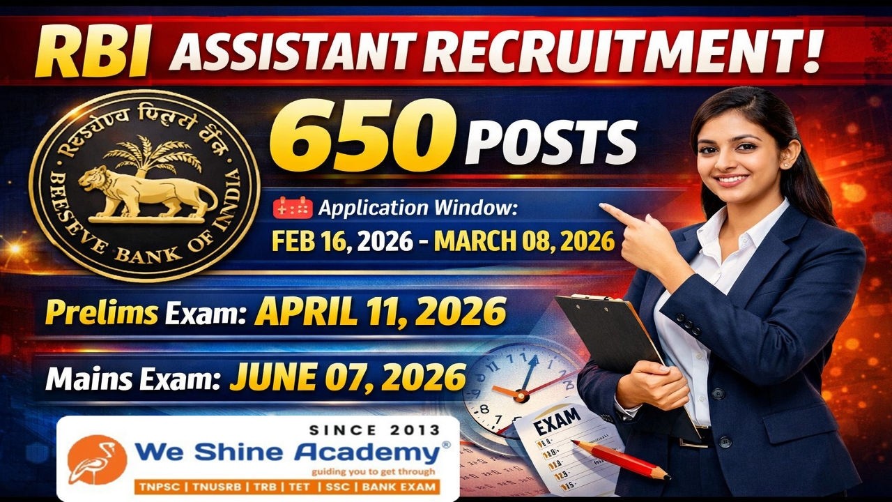 RBI Assistant 2026 Notification Out 🚨 650 Posts | Prelims & Mains Exam Date Announced#weshineacademy