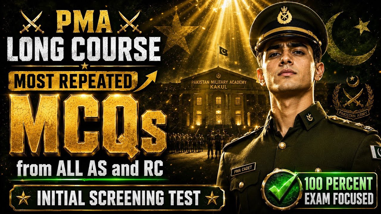 Most Repeated MCQs for PMA Long Course Screening Test | PMA 159 & 160 | 2026