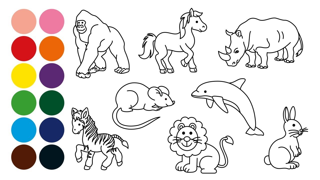 ANIMALES MAMIFEROS 3 dibujar y colorear para niños - Dibujar animales con Beethoven