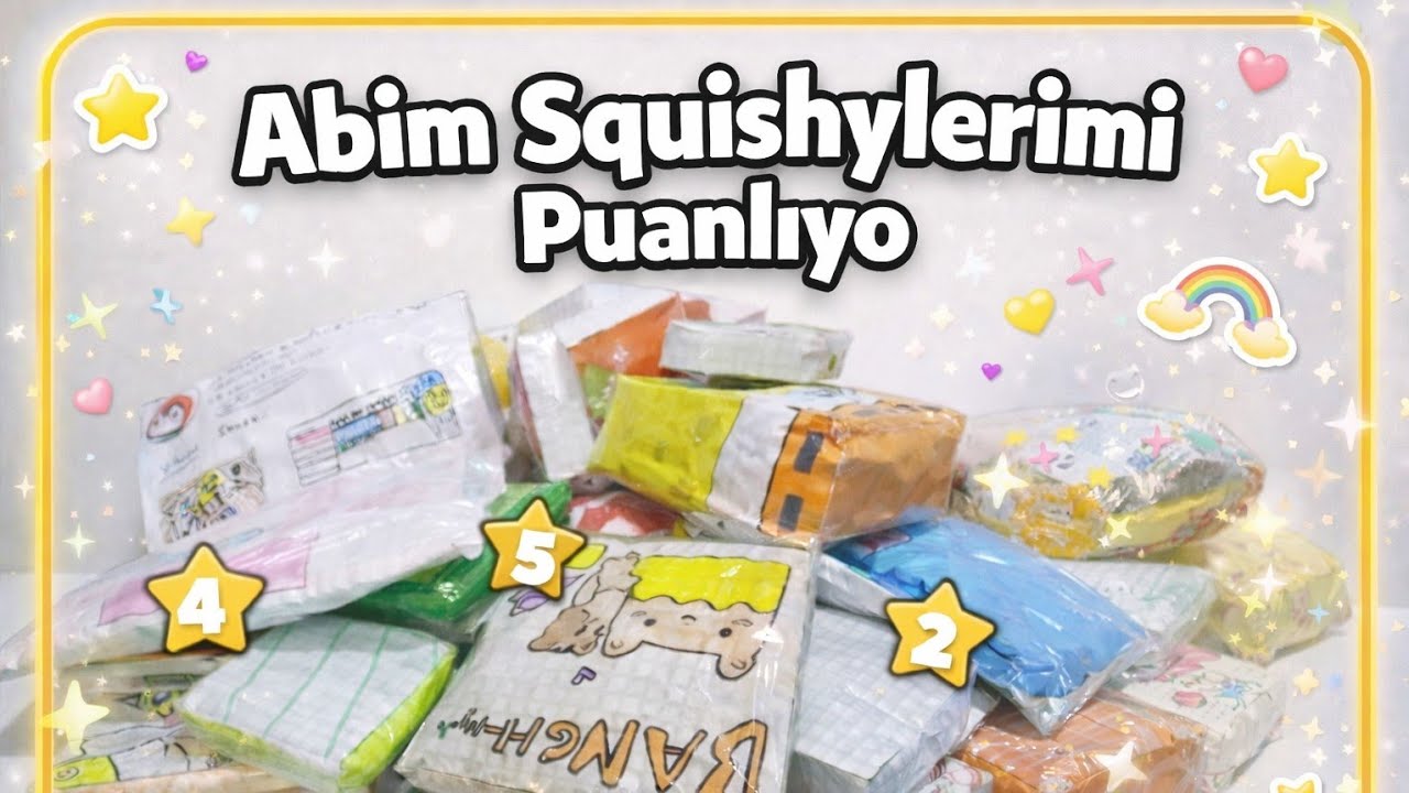 Abim squishylerimi puanlıyor(abim squishy den anlamaz🤣😁)