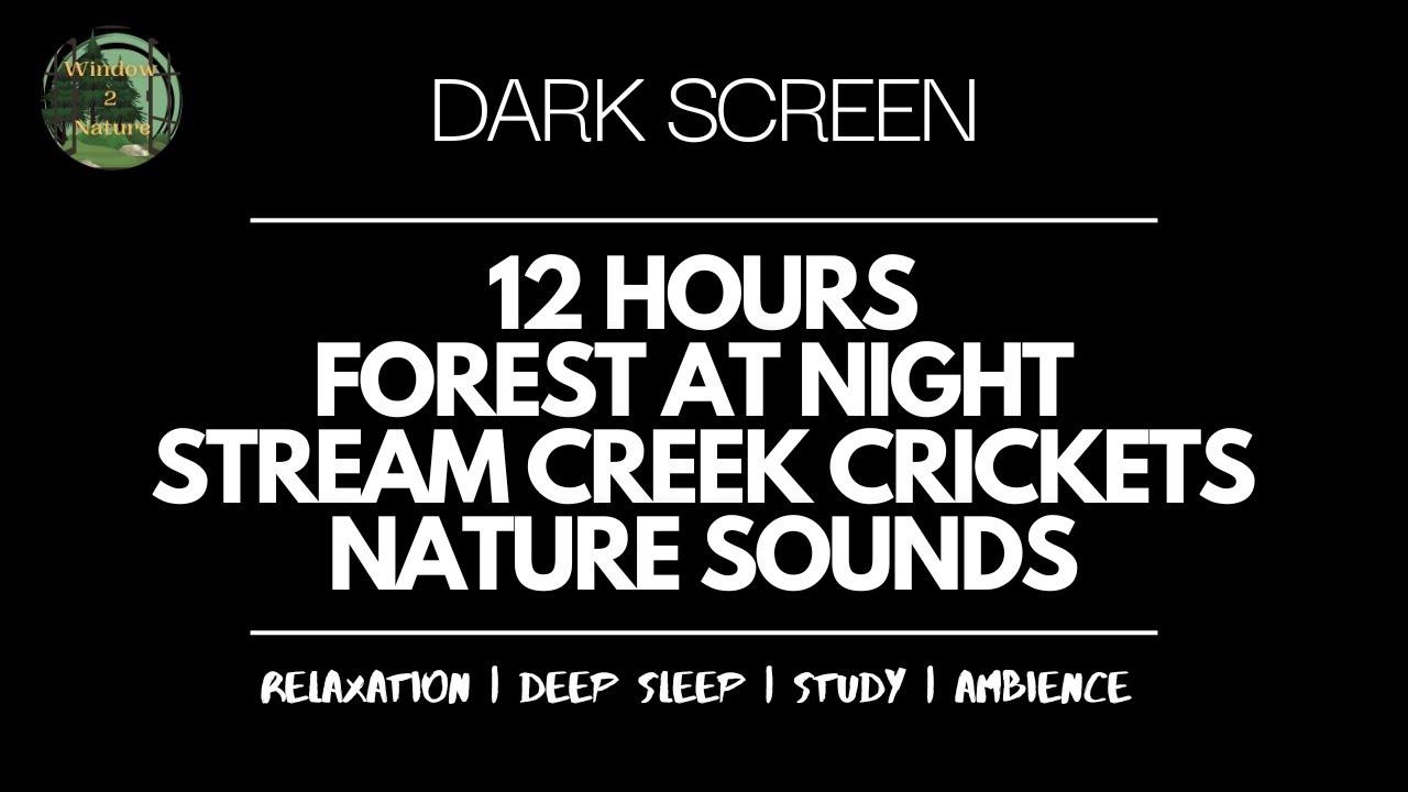 Dark Screen 12 Hours Forest Clear Night Sky Stream Creek Crickets Nature Sounds Meditation Sleep