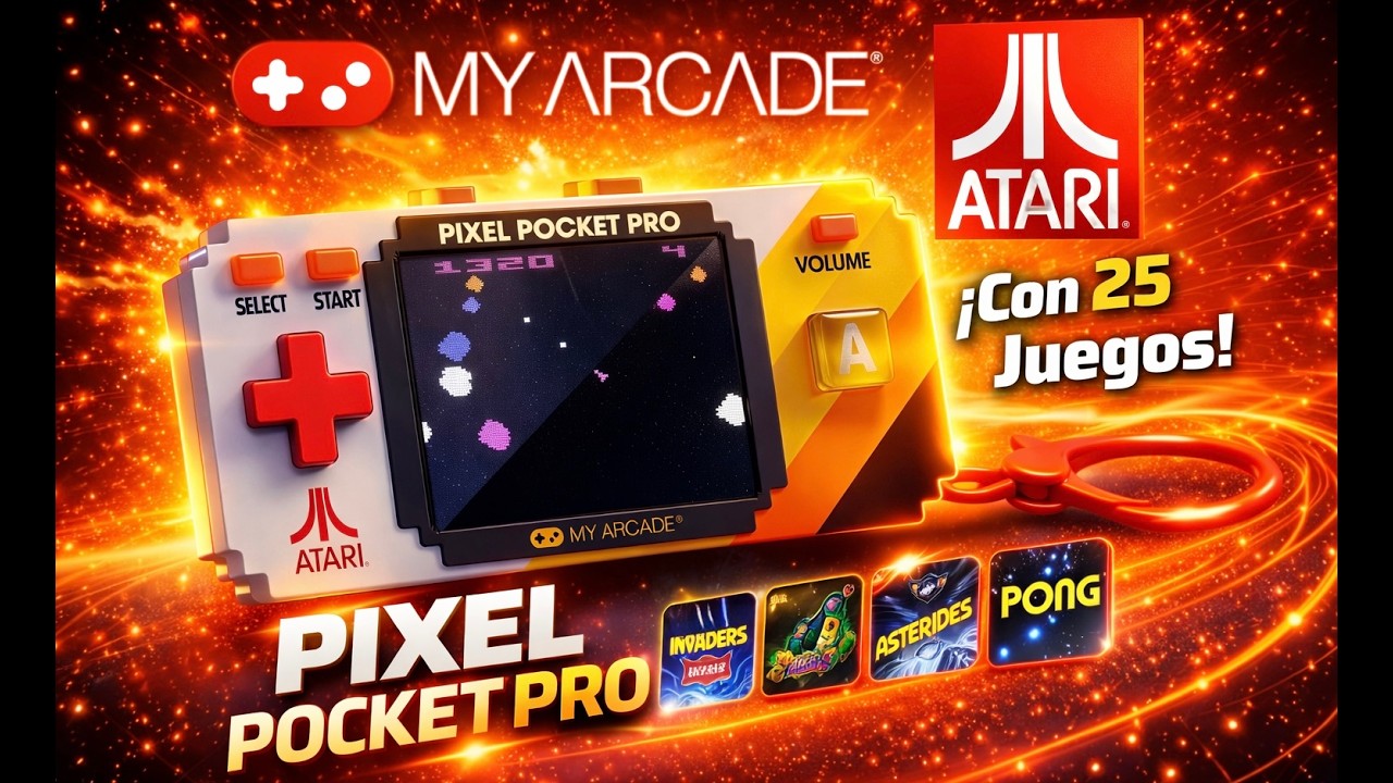 MY ARCADE ATARI PIXEL POCKET PRO CONSOLA LLAVERO, Unboxing y Review