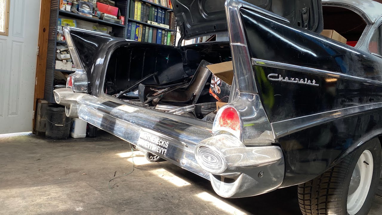 57 Chevy   Back Bumper Installed