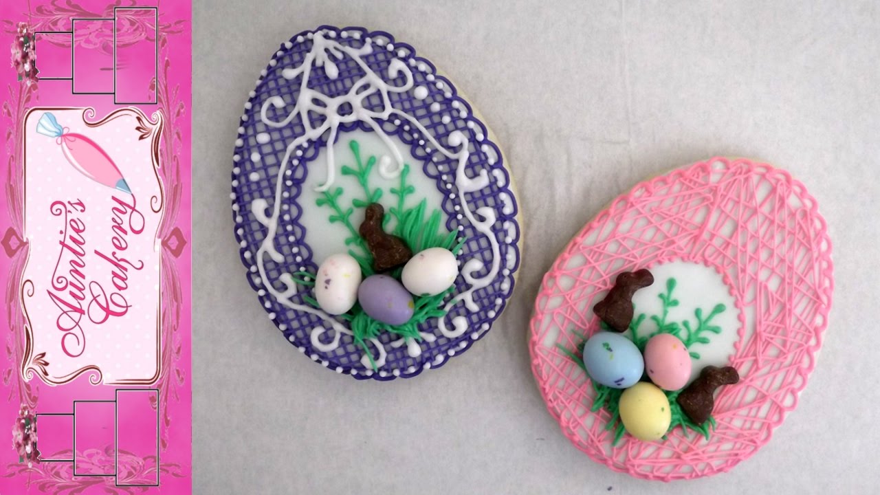 2 'String Basket' Easter Egg Cookies