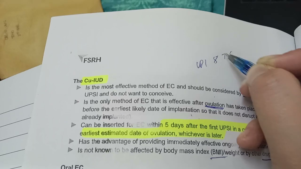 EMERGENCY CONTRACEPTION PART 1 FSRH GUIDELINES MRCOG 2 DISCUSSION