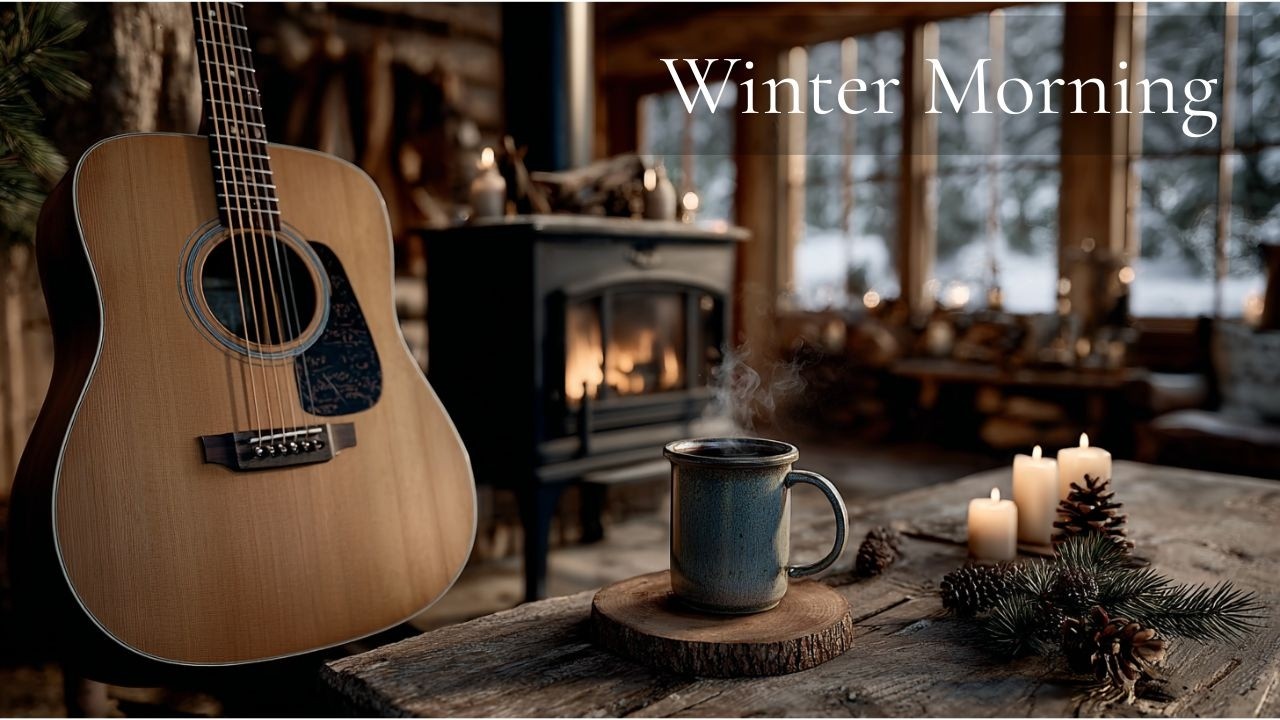 Effortless Focus & Warm Coffee ~ Gentle Winter Morning Guitar