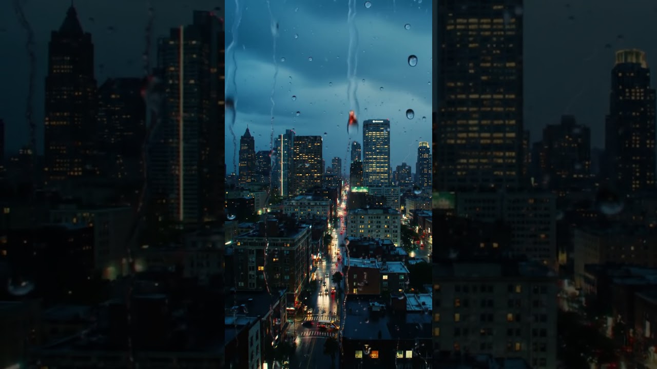 ASMR rain in the night | Vibes in Capital City #asmr #asmrsounds #rain