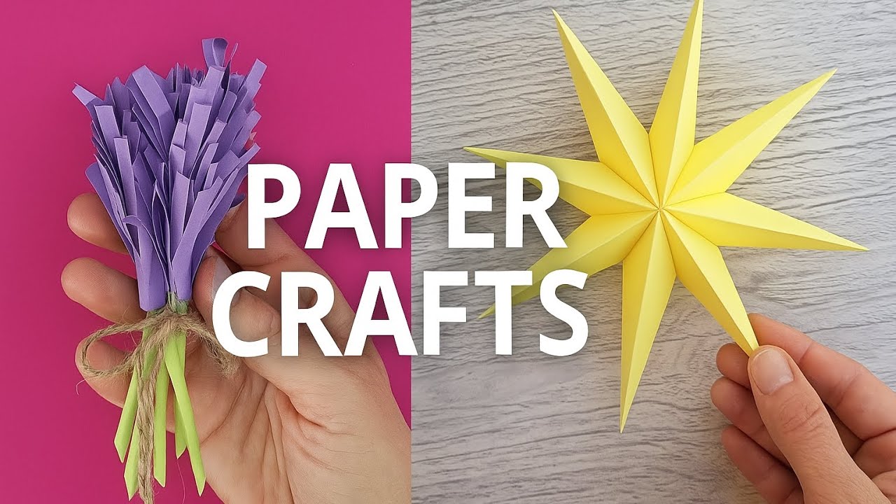 2 IDEAS | DIY Paper Flowers/Star🌸⭐#diy #art #craft #papercraft #handmade #tutorial #origami #paper