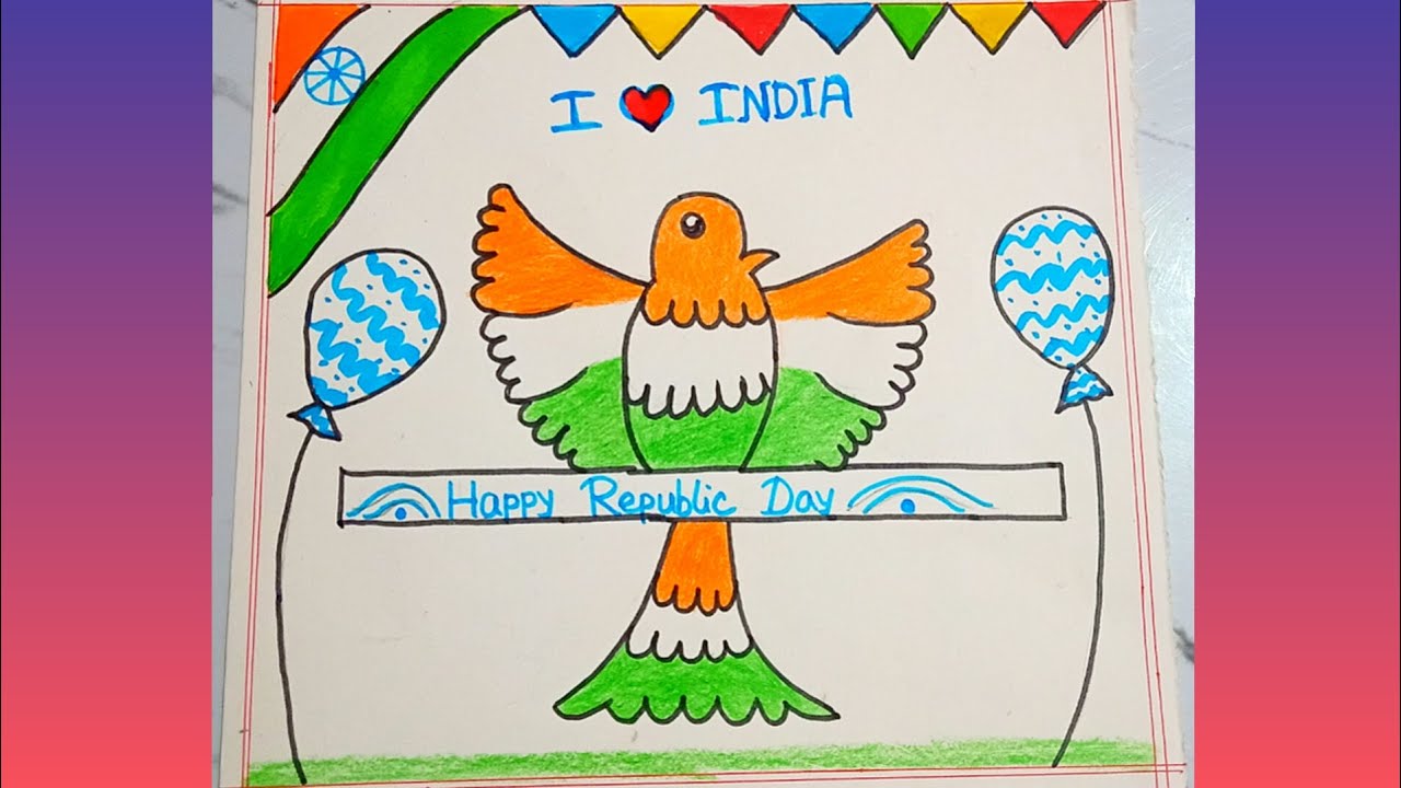 Happy Republic Day Drawing/Republic day drawing easy/26th January drawing/26january/26january poster