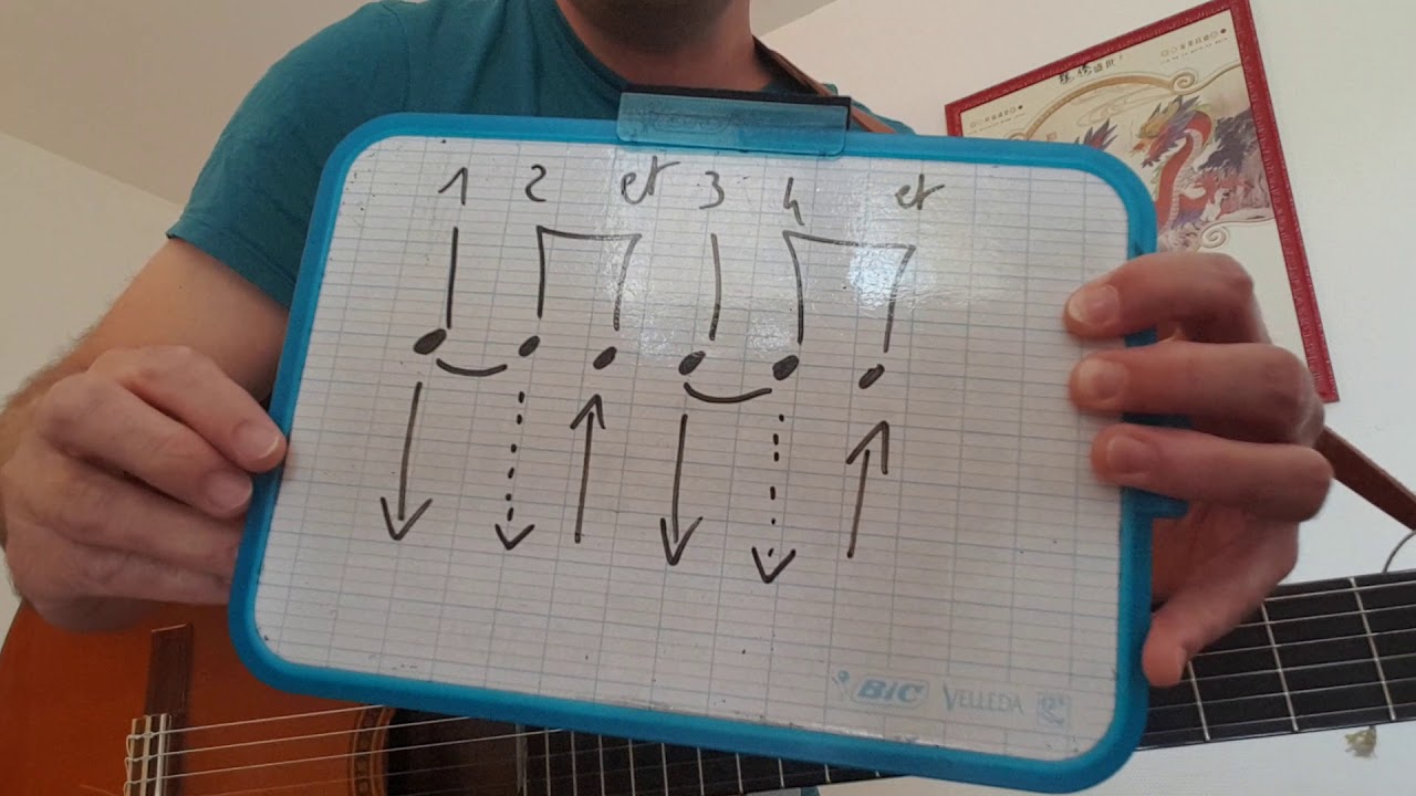 Noire pointée croche,  exercice avec Em