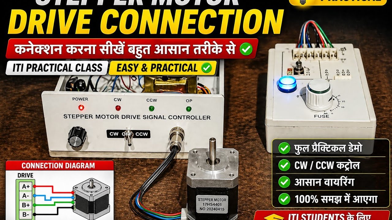 स्टेपर मोटर को ड्राइवर के साथ कनेक्शन कैसे करें.practical. How to connect stapper motor with driver