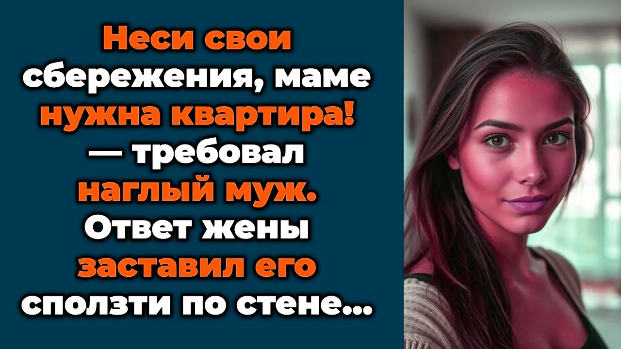 Неси свои сбережения, маме нужна квартира! — требовал наглый муж. Ответ жены заставил его сползти