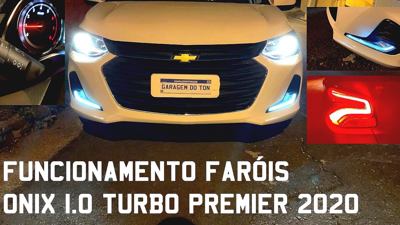 Novo Chevrolet Onix 1.0 Turbo 2020 - Funcionamento dos faróis e luz diurna led