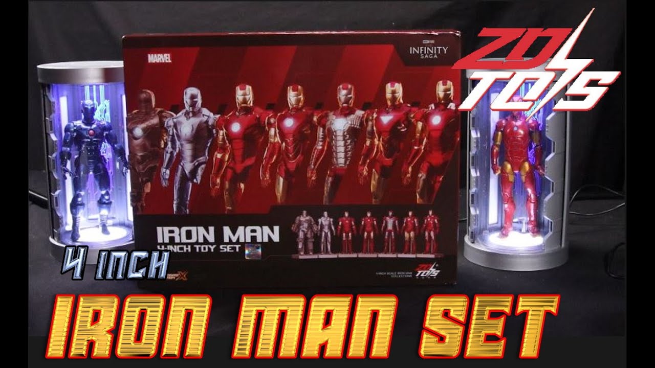 ZD Toys 10 Anniversary Iron Man Mark 1-7 4-Inch Action Figure Set