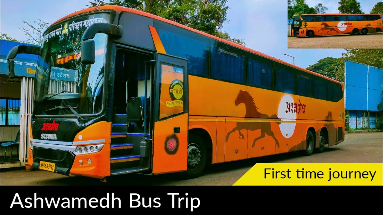 #MSRTC ASHWAMEDH SCANIA AUTOMATIC MULTIAXLE BUS CABIN RIDE : PUNE TO MUMBAI FULL BUS JOURNEY