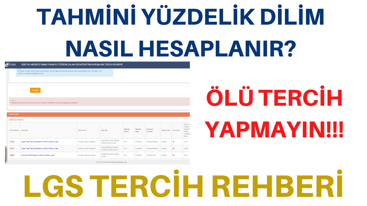 TAHMİNİ YÜZDELİK DİLİM NASIL HESAPLANIR? [YÜZDELİK DİLİM HESAPLAMA] [TAHMİNİ YÜZDELİK DİLİM 2020]