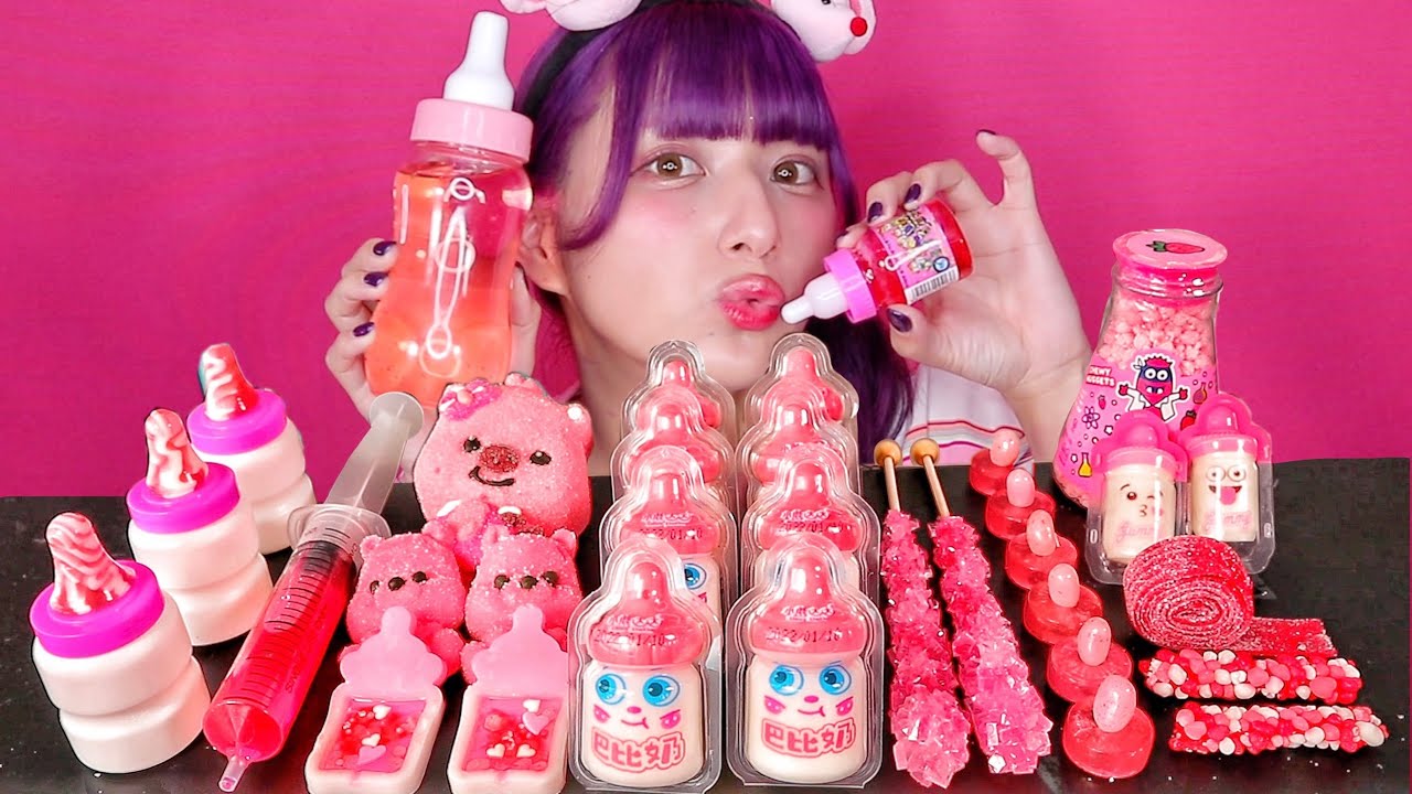 [АСМР] Ешьте жевательную резинку из детской бутылочки 🍼💕