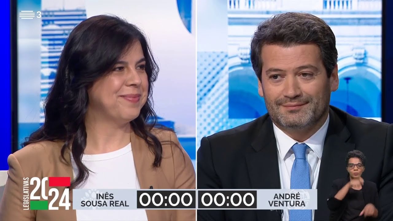 Legislativas 2024 // Debate - In&ecirc;s de Sousa Real vs Andr&eacute; Ventura
