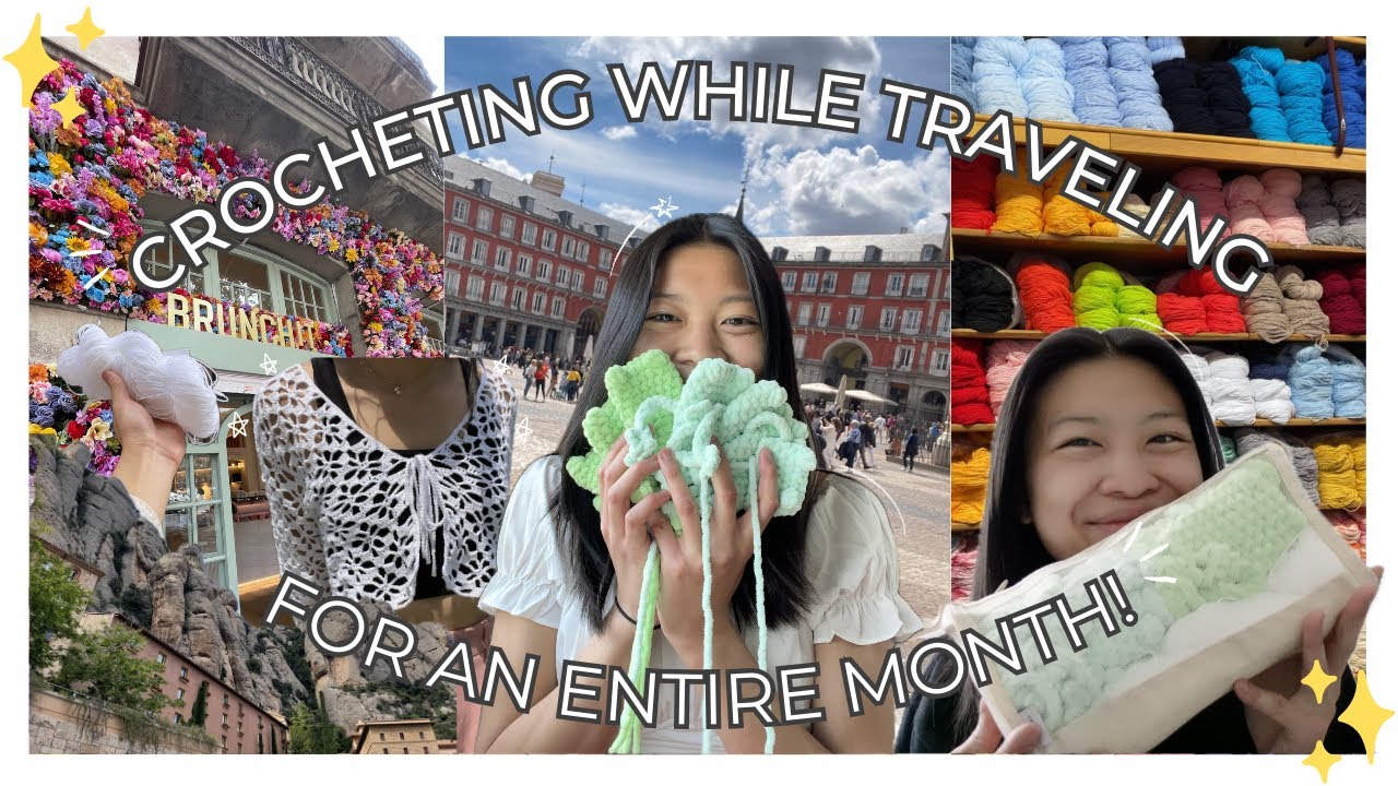 How much can I crochet while traveling for an ENTIRE MONTH?! (spoilers: nothing went as planned) 🧶😱