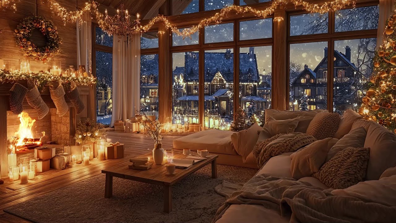 Warm Christmas Piano Music 2025 | Soft Piano Music with Crackling Fireplace Sounds for Relaxation