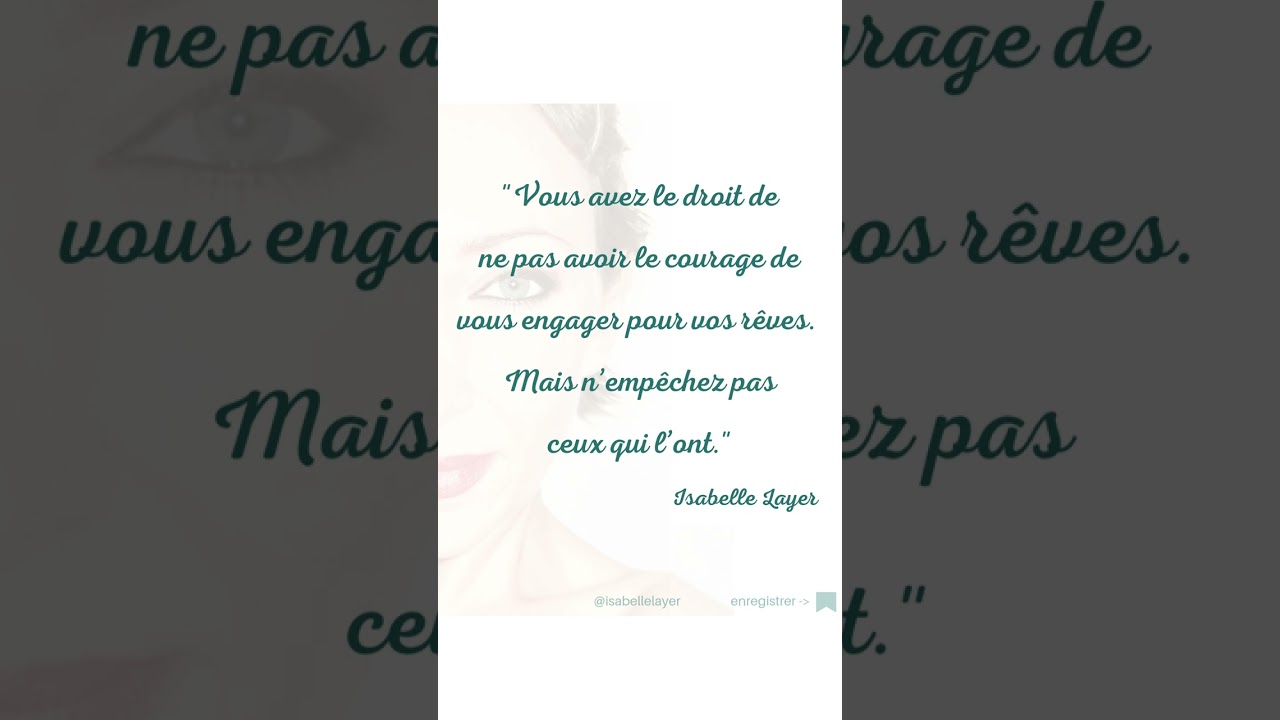 😡 NE DECOURAGEZ PAS ceux qui ont le cran que vous n&rsquo;avez pas encore. Texte ⬇︎ - Par Isabelle Layer