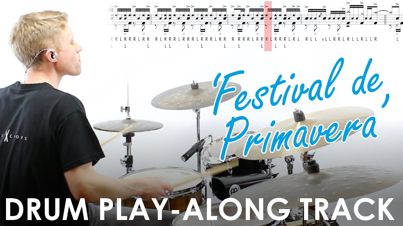'Festival de Primavera' – Free Salsa / Latin Fusion Drum Play-along Track and Transcription