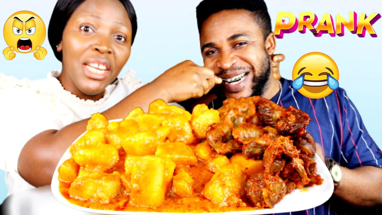 DON'T SHARE MY CUP OF WATER WITH ME MUKPRANK ON MY WIFE | YAM PORRIDGE AND PEPPERED GIZZARD