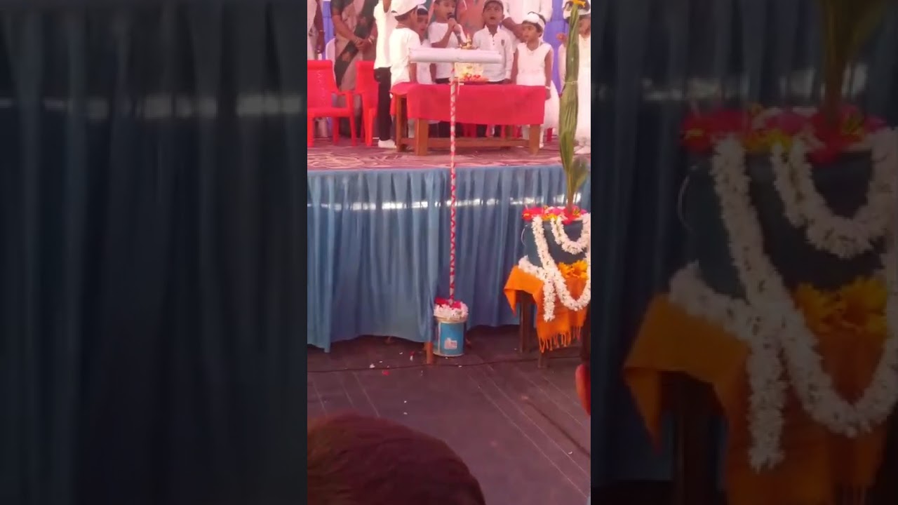 ಪ್ರಾರ್ಥನೆ. ವಾರ್ಷಿಕೋತ್ಸವದ ಸಂಭ್ರಮ ದಂದು. ಕಾಂತಿಜಾಲು ಅಂಗನವಾಡಿ. ಪುತ್ತೂರು ದ. ಕ 