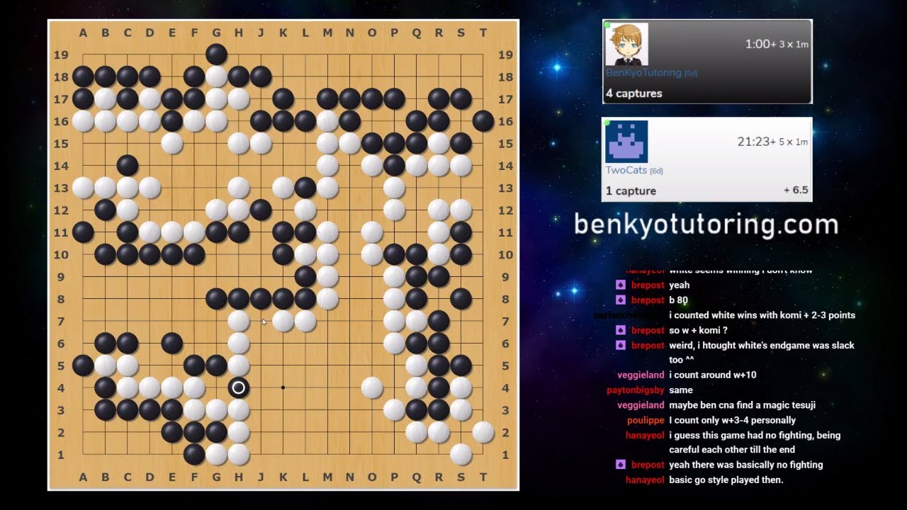 10-Game Showdown: BenKy0 vs. CatsPlayGo - Game 2! (Part 2) Live Commented Go Rivalry Match!