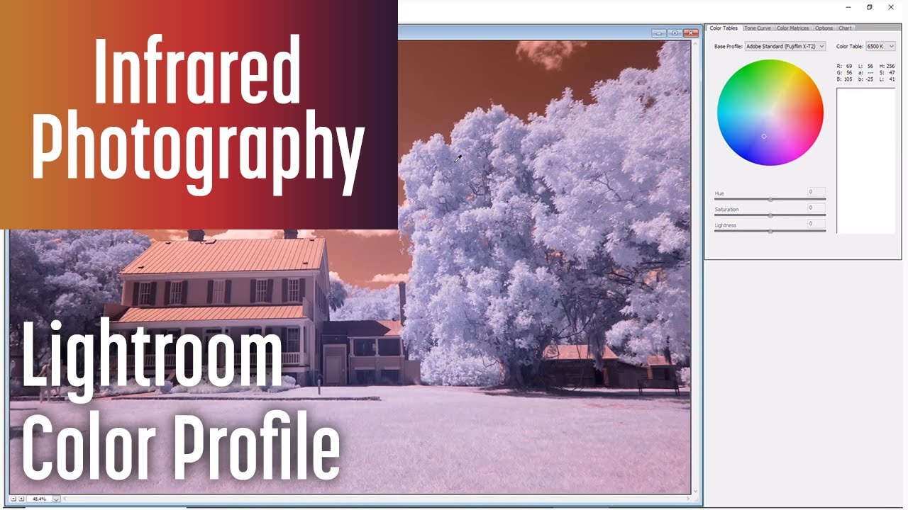 Creating a Lightroom color profile for Infrared images
