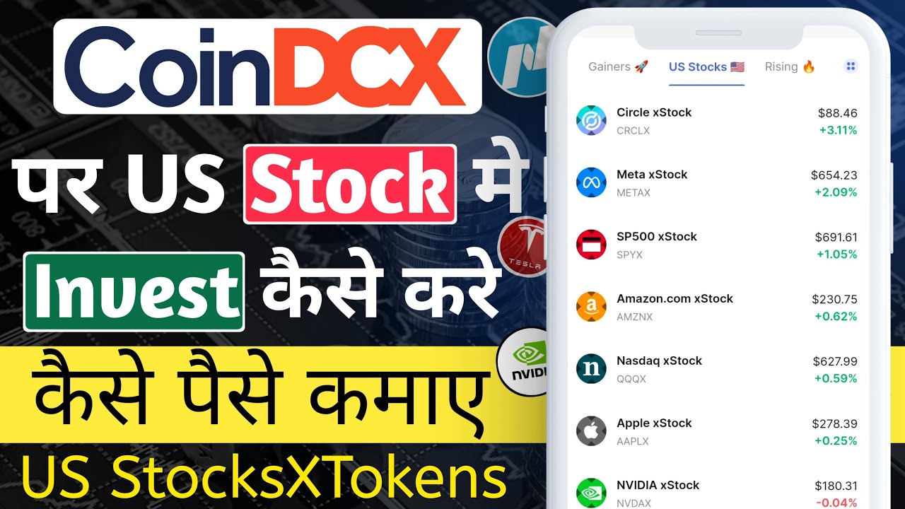 CoinDCX par US Stocks me Invest kaise kare ? How To Invest US Stocks In CoinDCX ? CoinDCX App