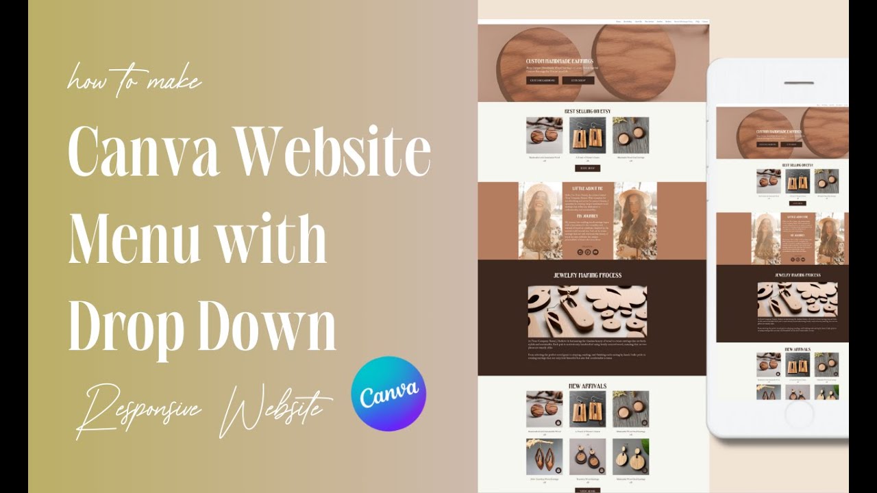 How to Setup Your Canva Website with Drop Down Menu & and Make Responsive