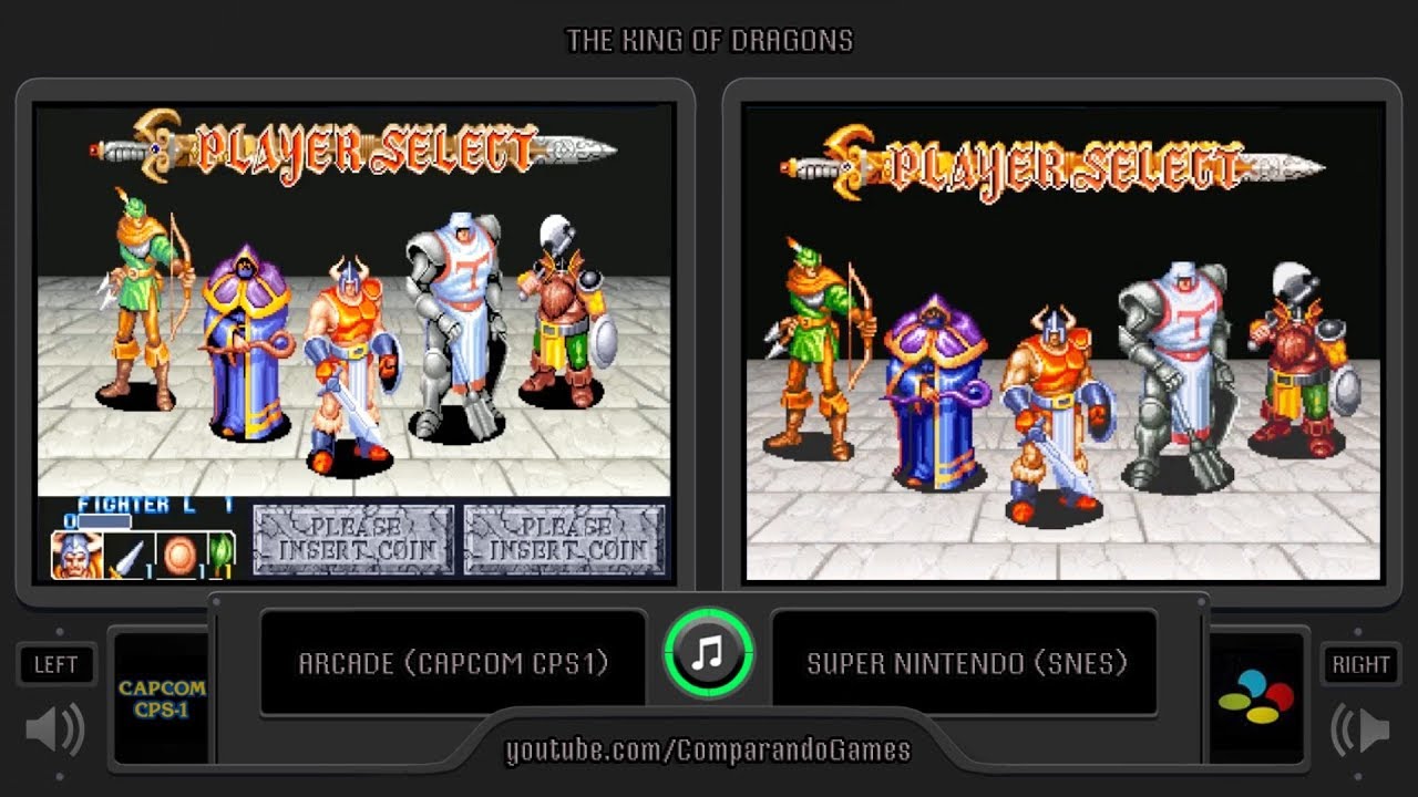 The King of Dragons (Arcade vs SNES) Side by Side Comparison