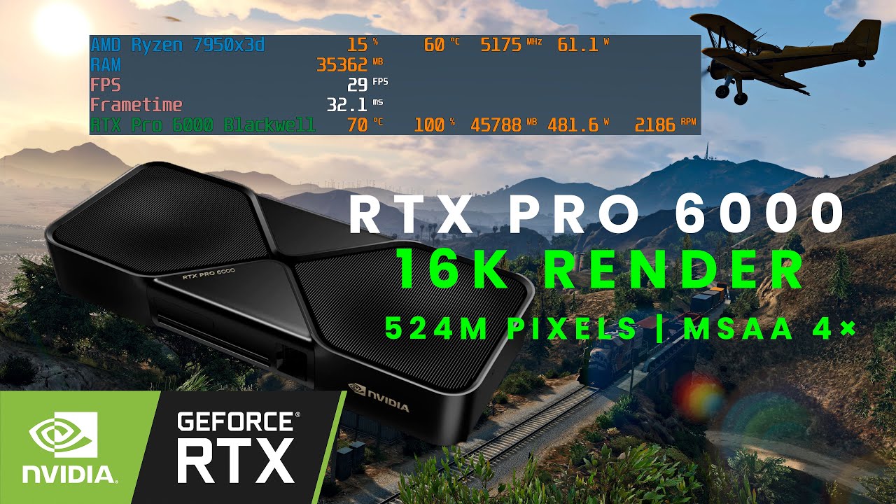 RTX 6000 Blackwell GTA V’i PARÇALIYOR! 16K ULTRA Grafikte 524 MP – MSAA 4× ile Dünya Rekoru!