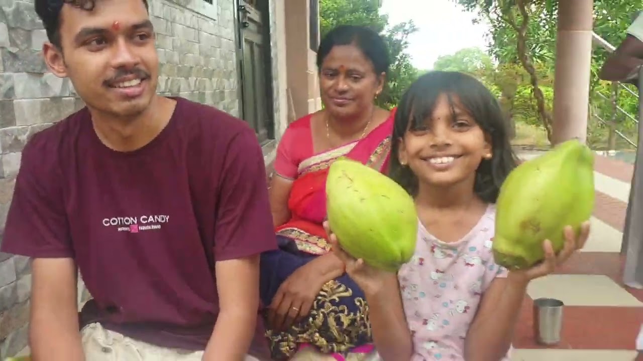 दादामामाचा घरी नारळ पार्टी 🥰🌴🥥