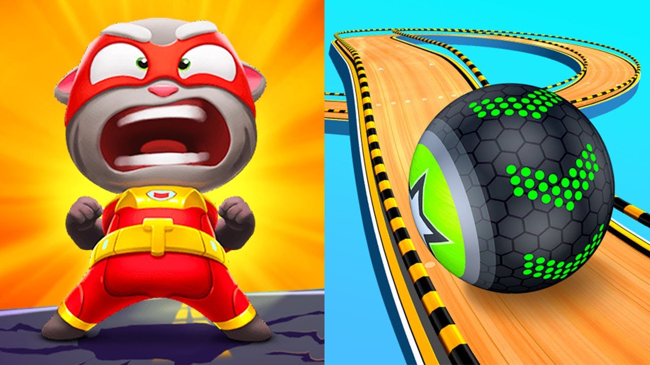 Going Balls VS Talking Tom Hero Dash-Super Tom VS All Bosses-Discover all the heroes-Tiktok Gameplay