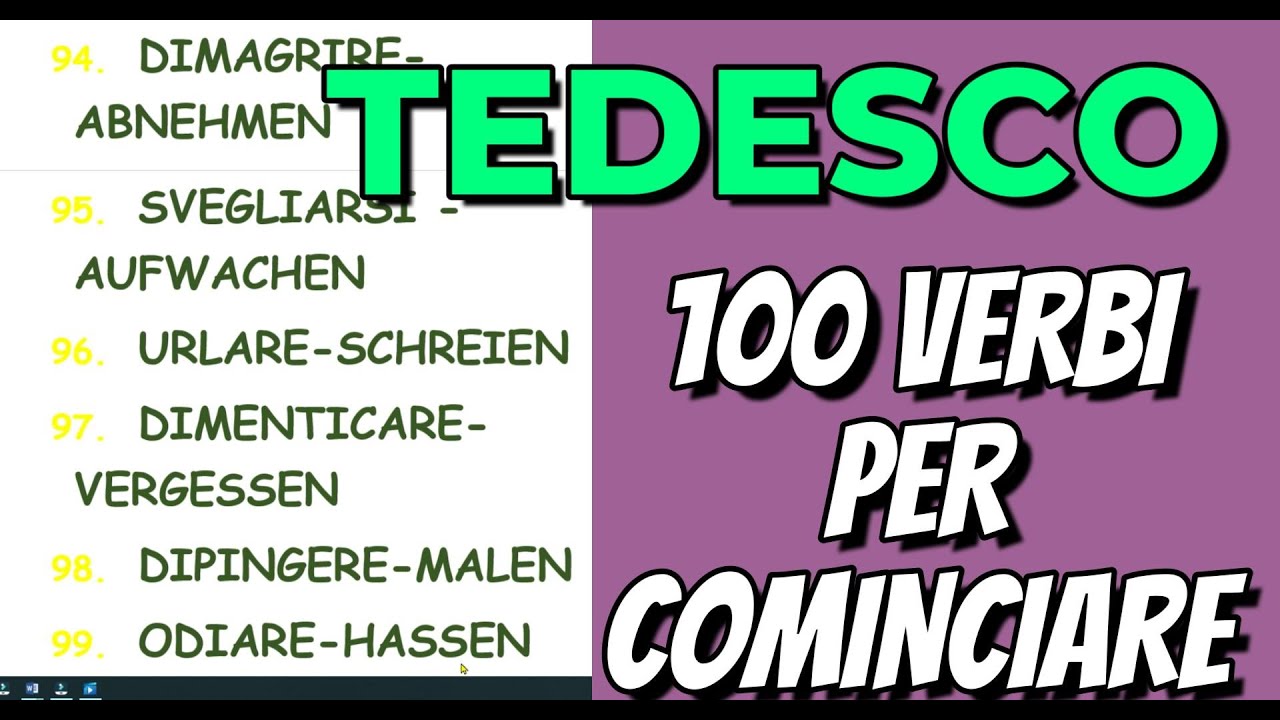 TEDESCO - 100 PRIMI VERBI DA IMPARARE -LEZIONE 9 -TEDESCO - ITALIANO PER PRINCIPIANTI