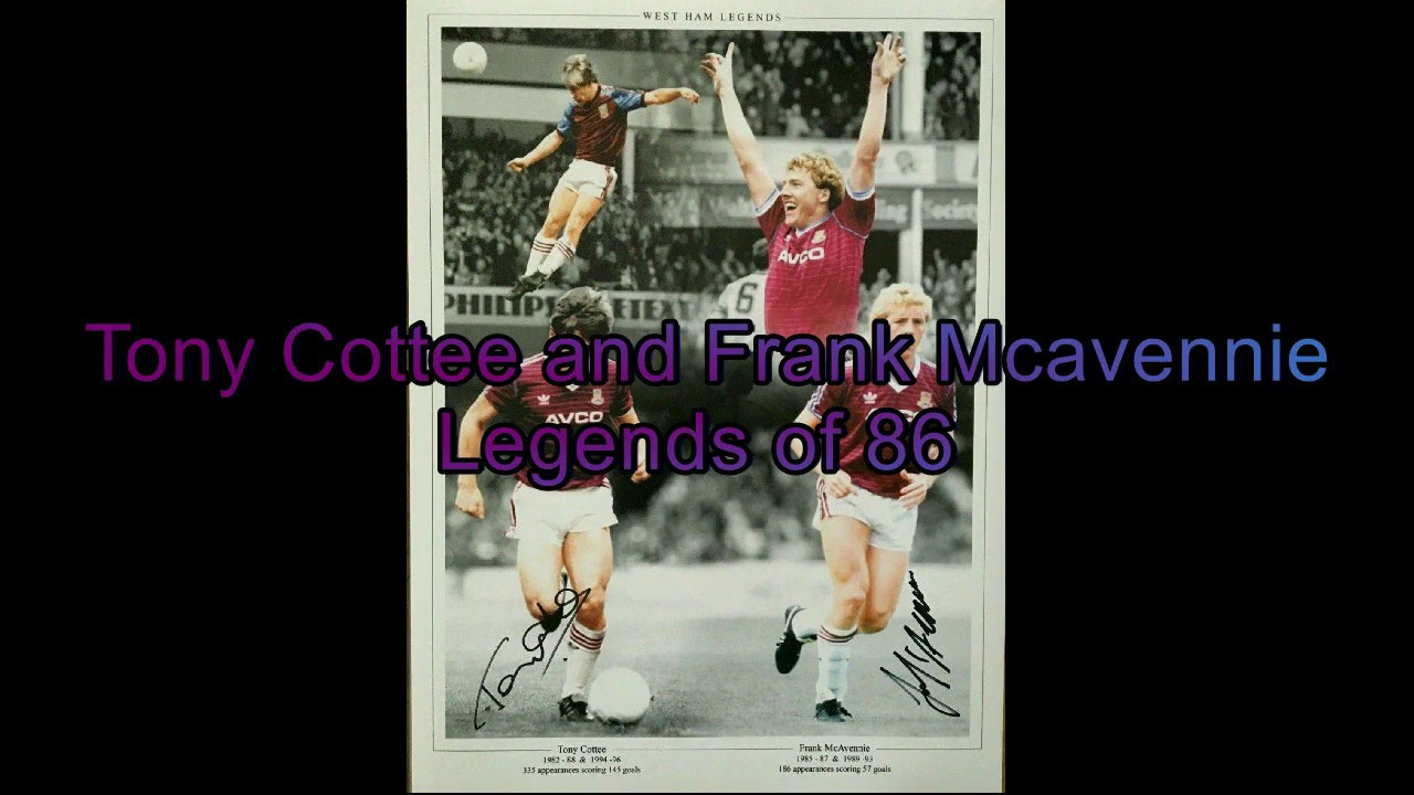 West Ham United Tony Cottee and Frank McAvennie goal scoring Legends of 86