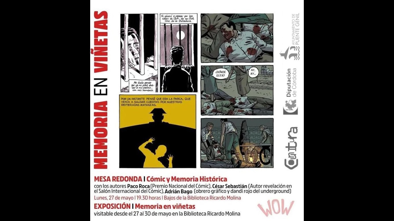 Memoria en Viñetas Paco Roca, César Sebastián y Adrián Bago en Puente Genil 2752024